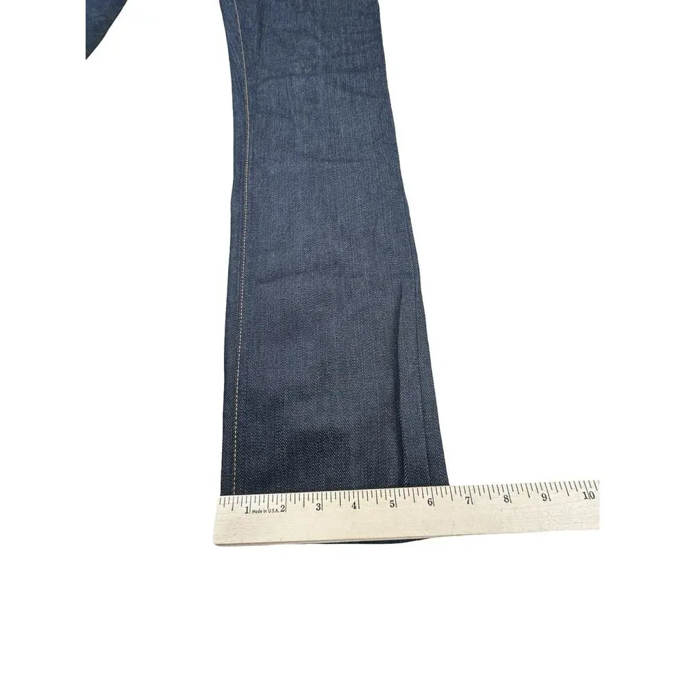 Nudie Jeans Mens 30x32 Grim Tim Dry Open Navy Button Fly 5 Pocket Slim Straight
